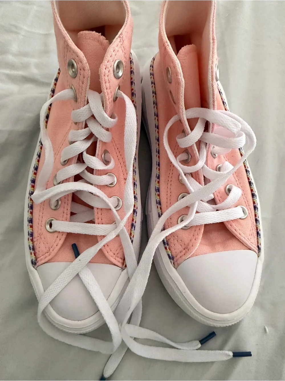Converse Friendship Bracelet Pink and White Kids' High-Top Sneakers